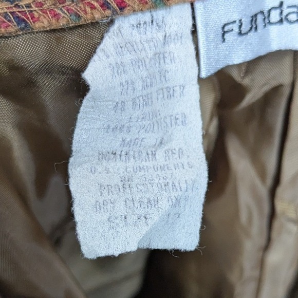 Fundamental Things Trousers Womens 8 Brown Plaid Pleated Baggy Mom Retro‎ Vtg - Picture 4 of 7